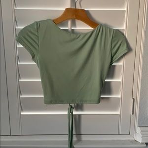 Mint crop top/open back